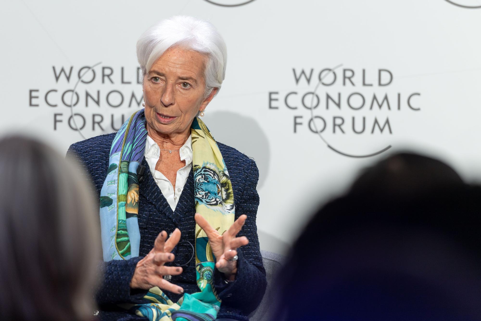 La presidenta del BCE, Christine Lagarde, en el Foro de Davos