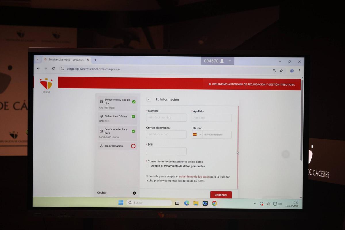 Datos de confirmación.