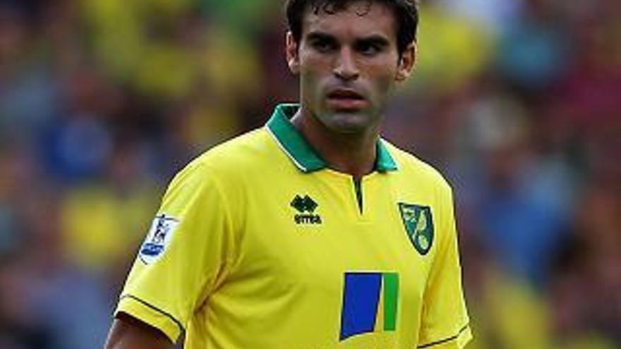 Javier Garrido, con la camiseta del Norwich.