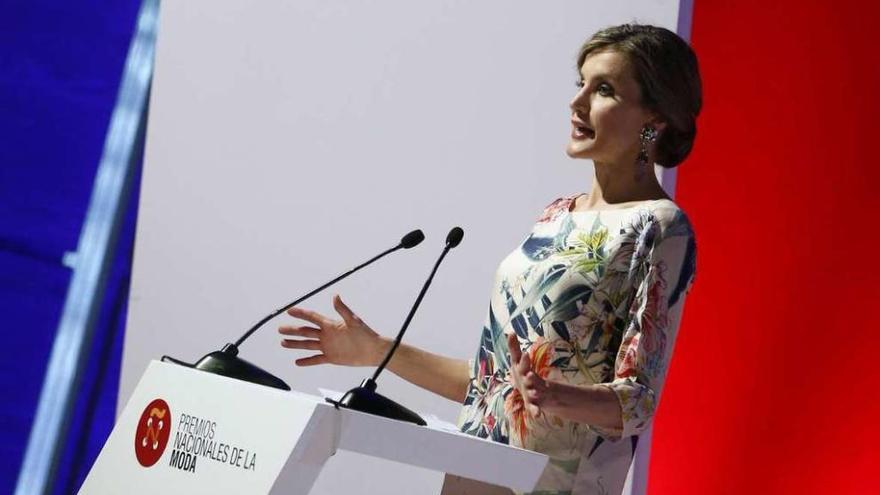 La reina Letizia, durante su intervención en la ceremonia.