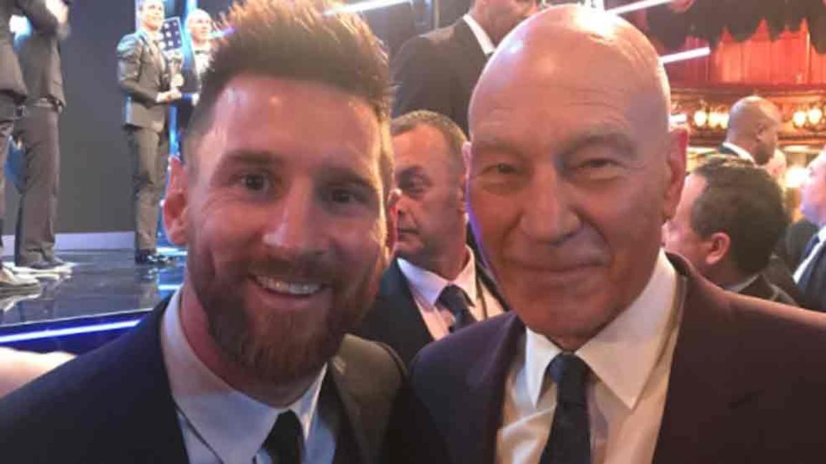 Patrick Stewart, el Profesor X, junto a Leo Messi