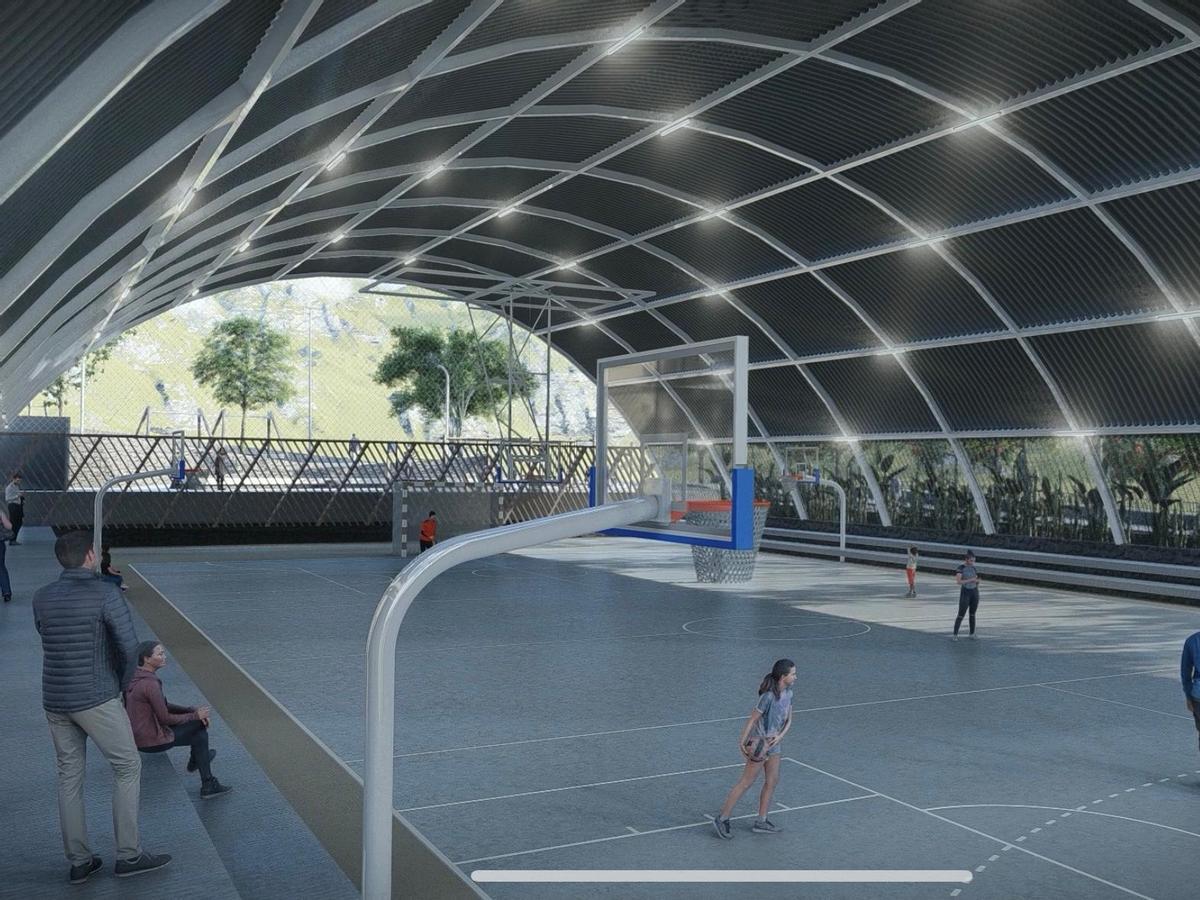 Infografía de la nueva zona deportiva y de ocio en María Jiménez.