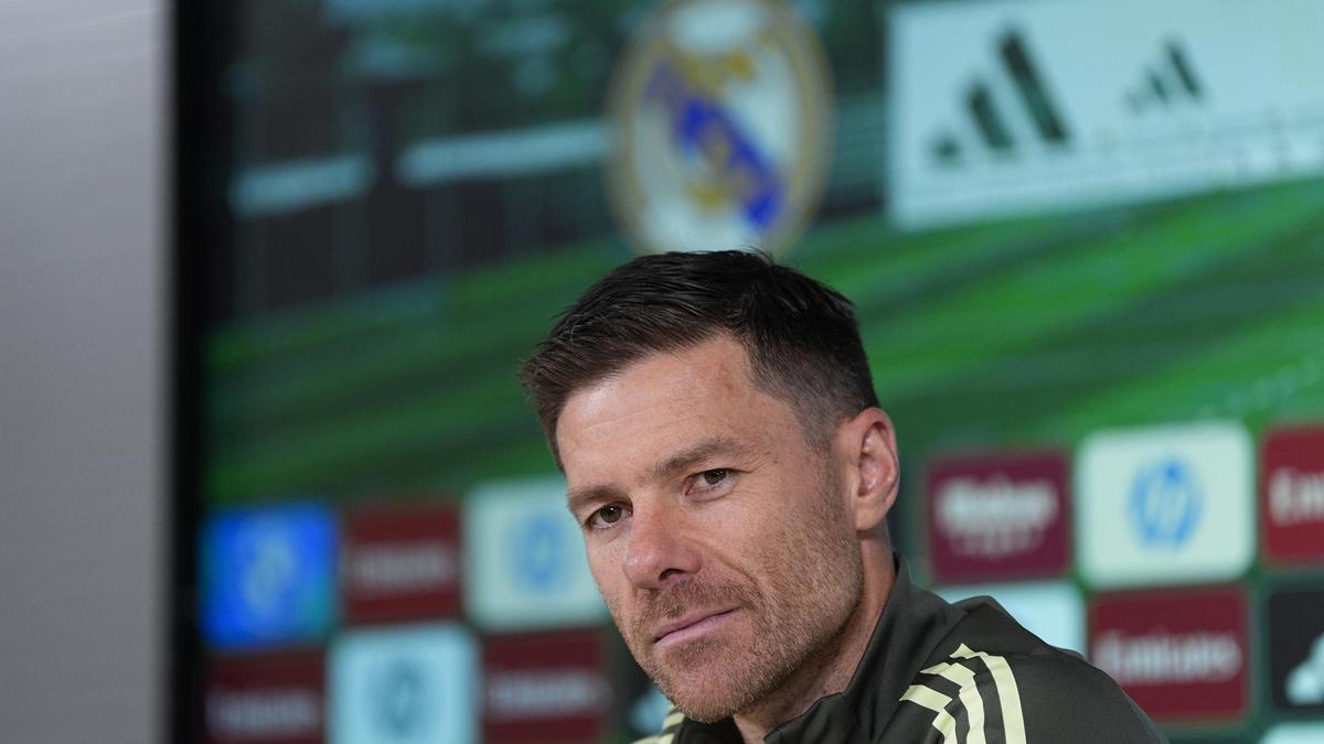 El entrenador del Real Madrid, Xabi Alonso, en rueda de prensa.
