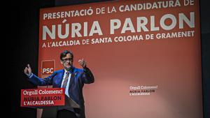 Salvador Illa durante la presentación de la candidatura de Núria Parlon a la alcaldía de Santa Coloma de Gramenet