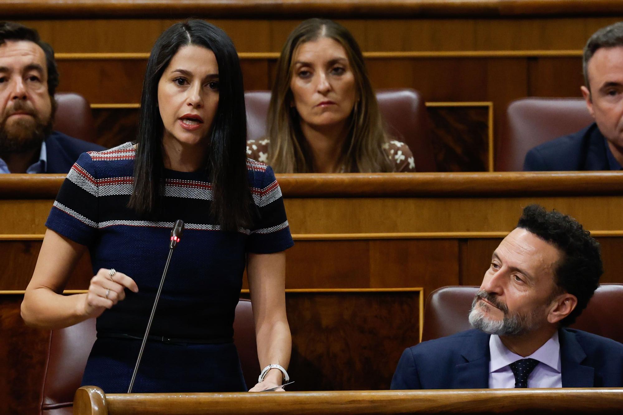 La líder de Ciudadanos, Inés Arrimadas, en el Congreso.