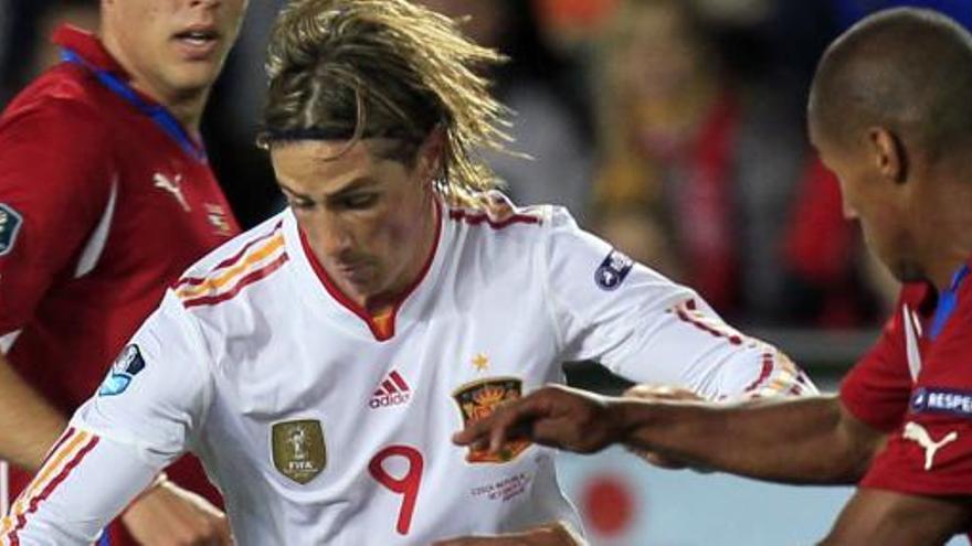 Fernando Torres durante el partido de España contra la República Checa.