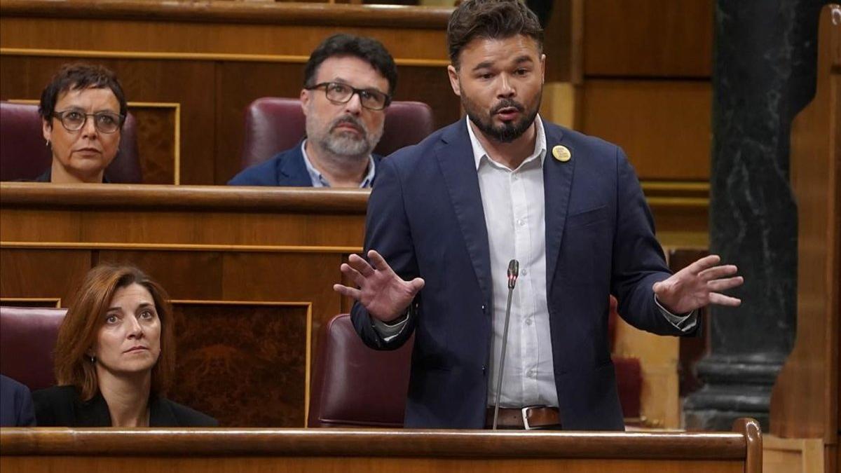 Gabriel Rufián, en la sesión de control al Gobierno.