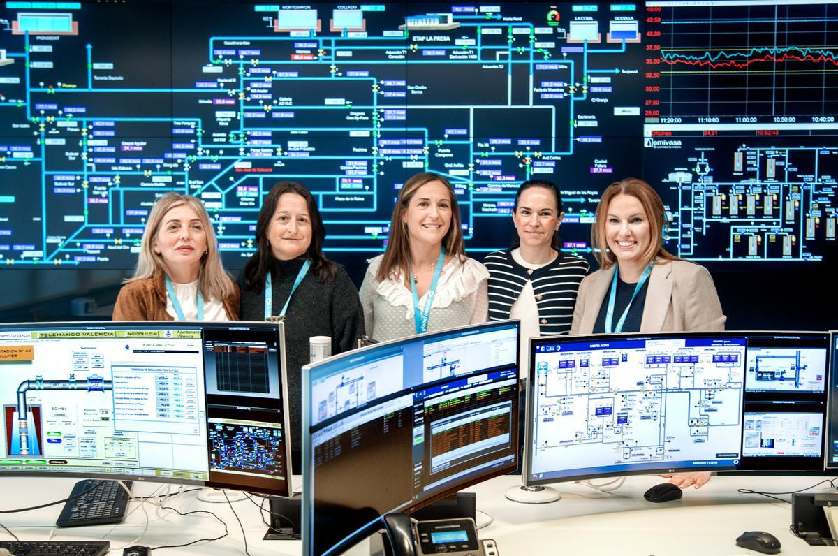 Cinco trabajadoras sostienen el servicio del agua durante el 8-M