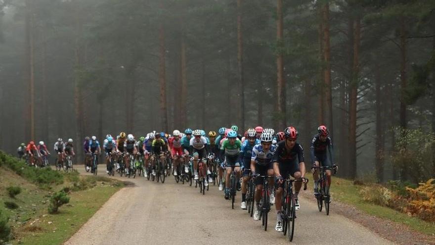 El pelotón de la Vuelta, durante la tercera etapa.