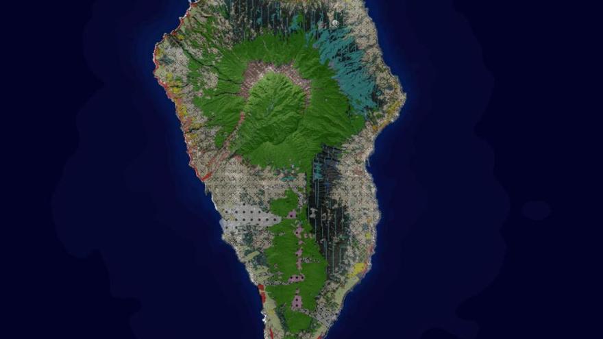 Mapa de vegetación actualizado de La Palma tras la erupción.