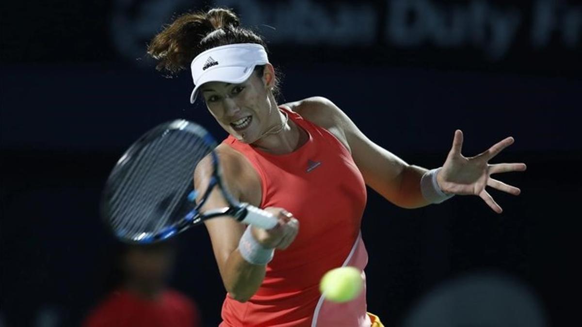 Garbiñe Muguruza, durante el encuentro de octavos en Doha