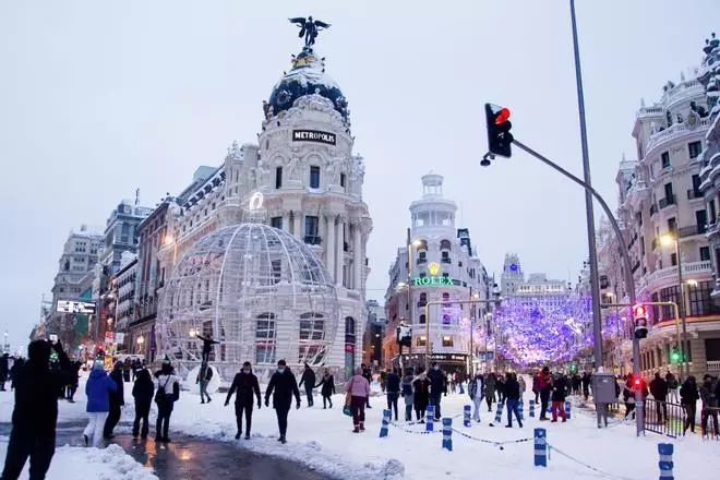 Las mejores imágenes de la borrasca Filomena en Madrid