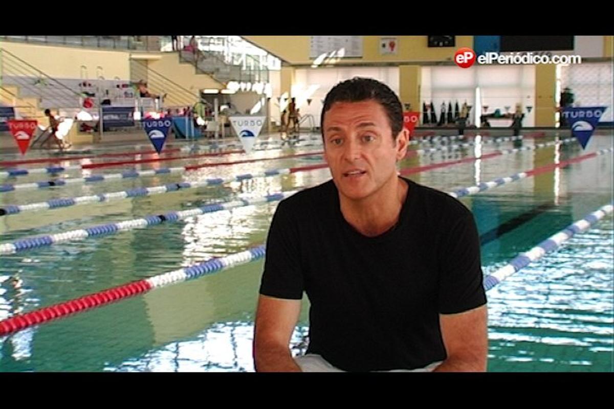 Declaracions de l’entrenador de l’equip femení del Centre Natació Sabadell, Nani Guiu, i del regidor d’Esports Josep Ayuso