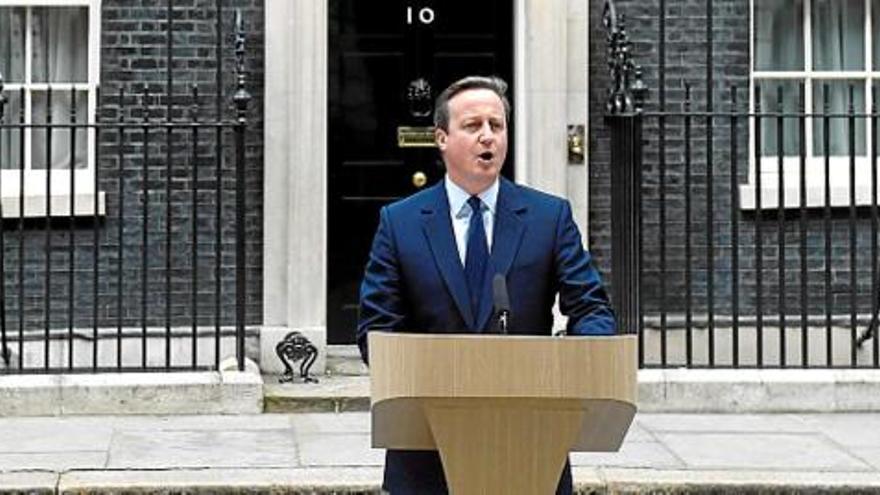 David Cameron, ahir, davant del 10 de Downing Street