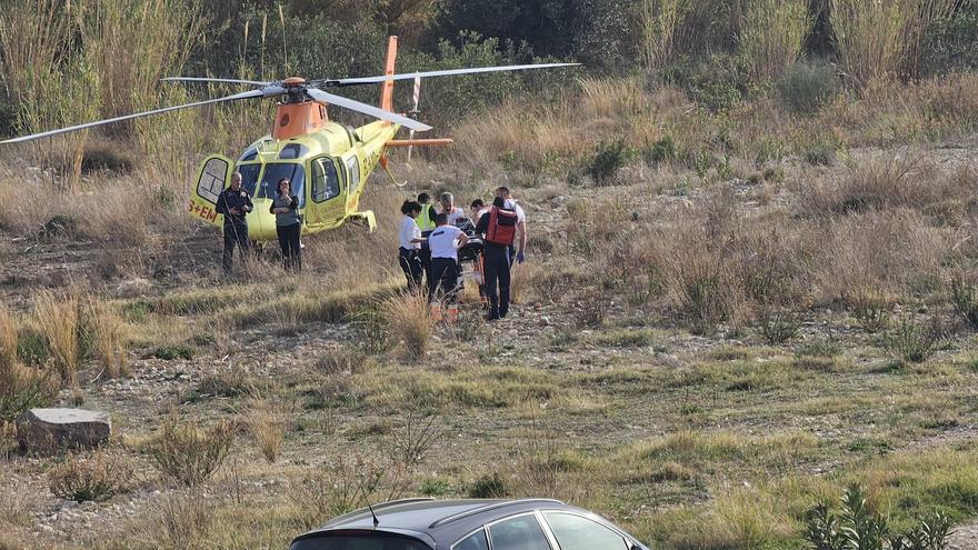 Evacuan en helicóptero a una recién nacida desde Vallada por una broncoaspiración