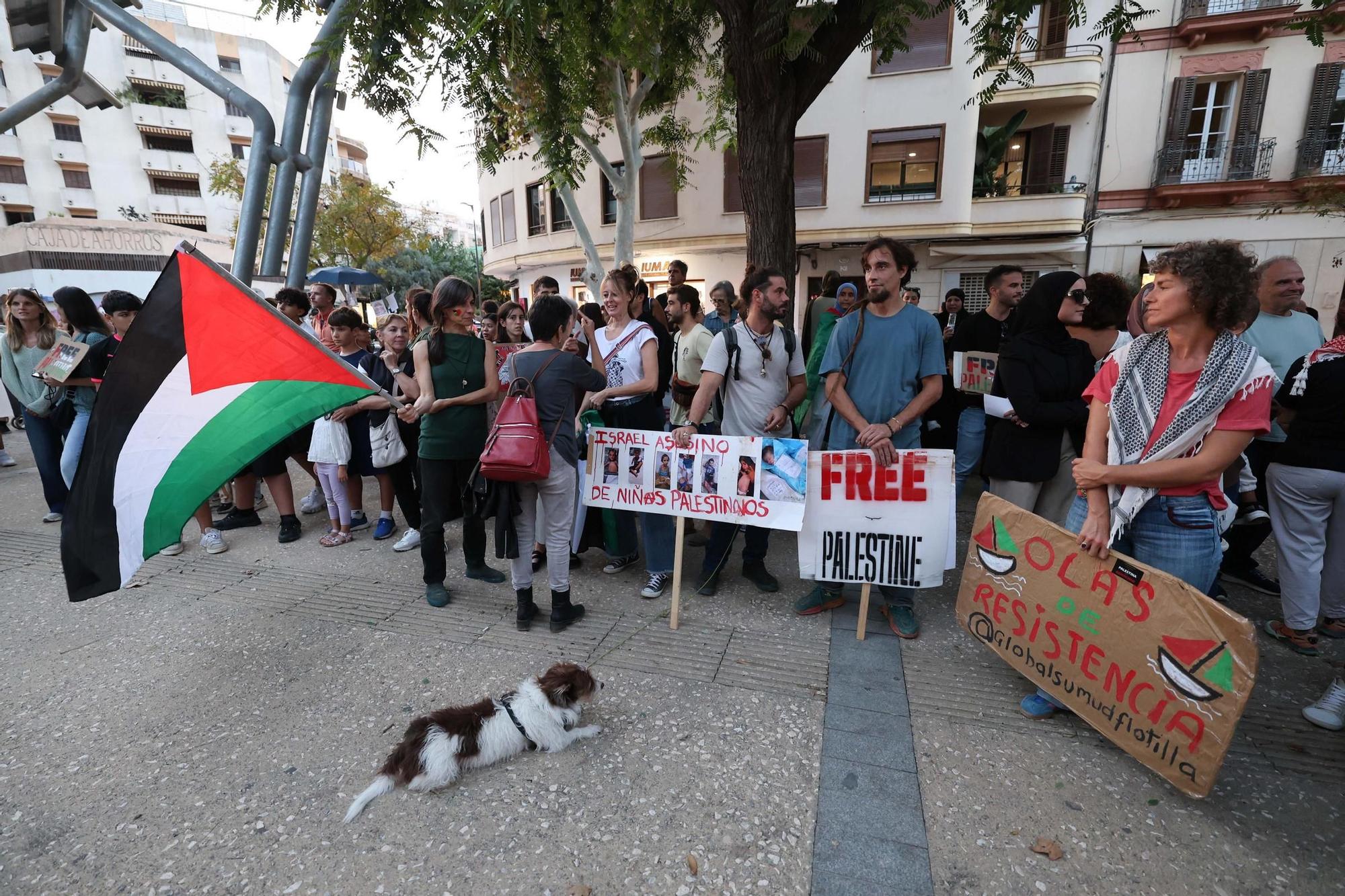 Manifestación en Ibiza en solidaridad con el pueblo palestino
