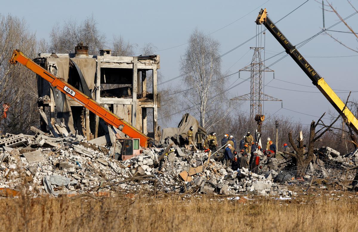 Lugar donde al menos 63 militares rusos han muerto en un ataque de las tropas ucranianas en la ciudad industrial de Makiivka, situada en la provincia oriental de Donetsk