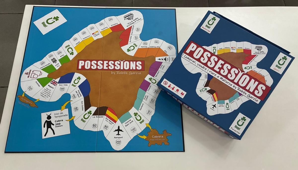 El juego de mesa 'Possessions', con un tablero que reproduce la isla y sus localidades más emblemáticas.