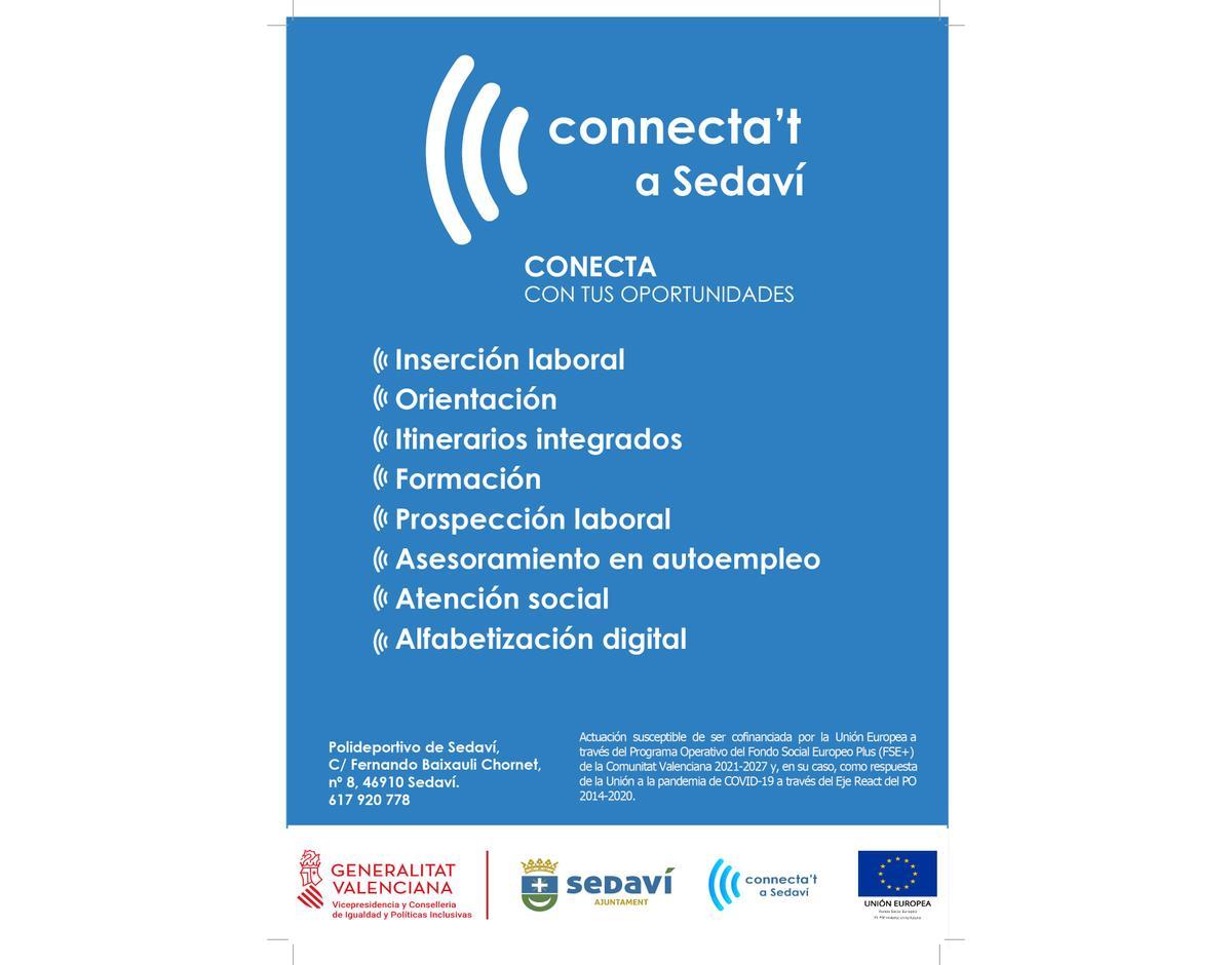 Cartel del programa Connecta't Sedaví.