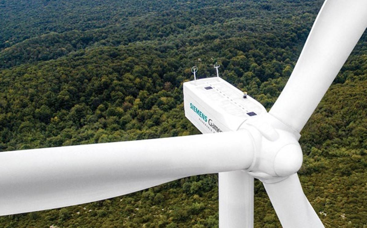 Un aerogenerador de Siemens Gamesa.