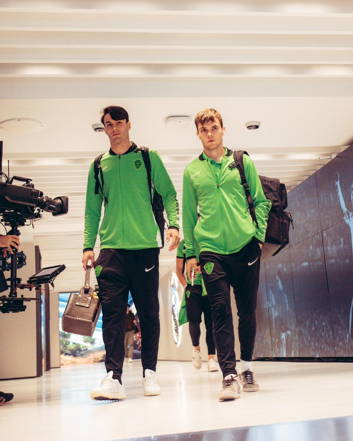 Fede Redondo y Febas, a su llegada al estadio Santiago Bernabéu