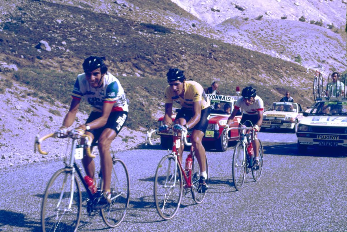 Miguel Induráin subiendo el Izoard en el Tour de la Comunidad Europea de 1986, que ganó