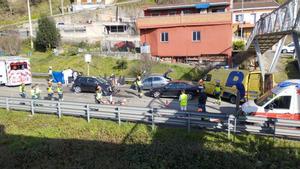 Una imagen del escenario del accidente en el Corredor del Nalón.