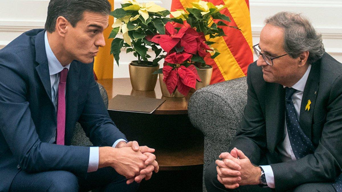 Pedro Sánchez y Quim Torra