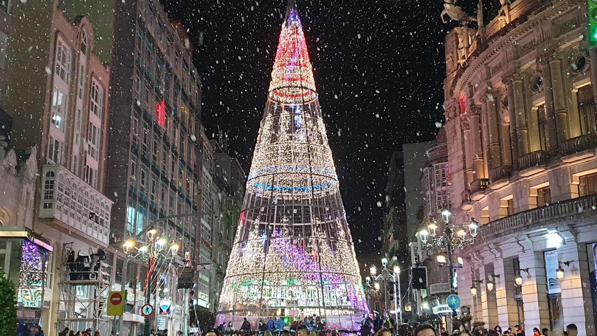 Las mejores imágenes del encendido de la Navidad en Vigo