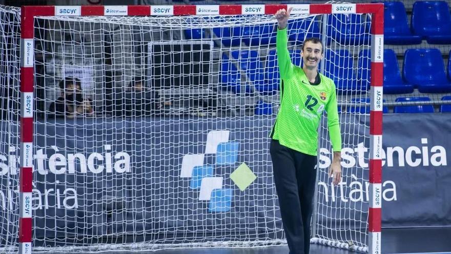 González, el dia del seu debut a Asobal amb el Barça