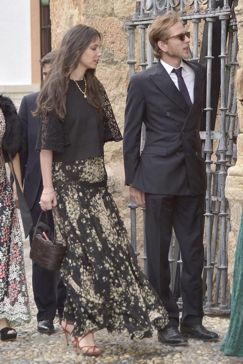 Pierre Casiraghi y Tatiana Santodomingo en su llegada a la ceremonia