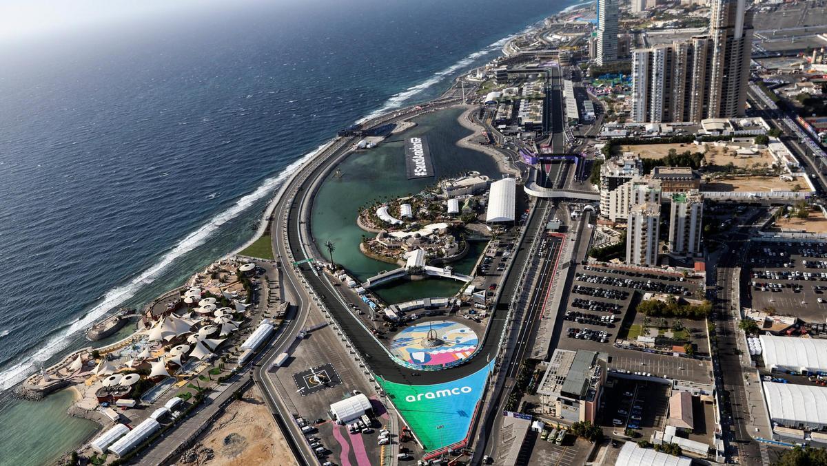 Una panorámica del circuito de Jeddah, durante una sesión de entrenamientos en 2024.