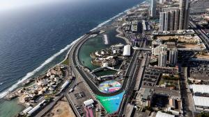 Una panorámica del circuito de Jeddah, durante una sesión de entrenamientos en 2024.