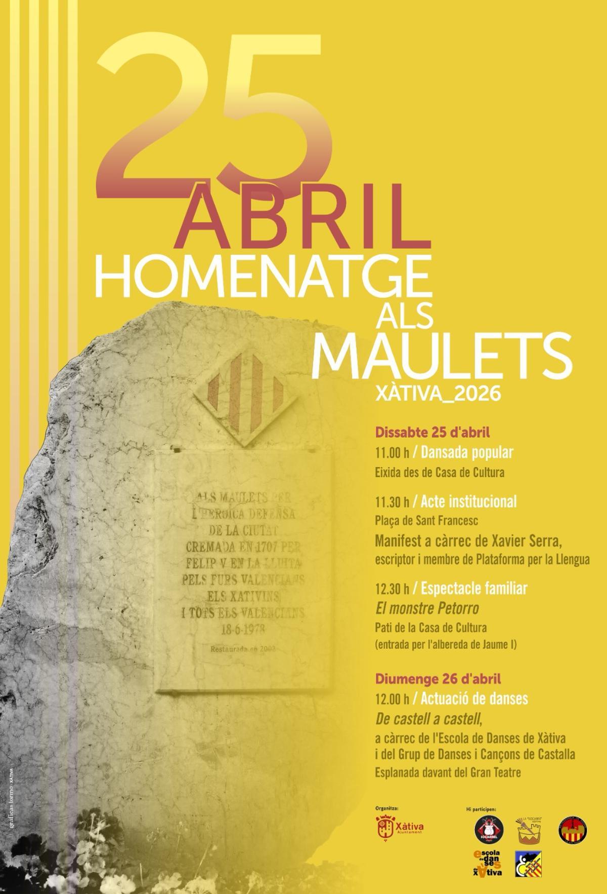 Cartel de la celebración del 25 d'Abril en Xàtiva.