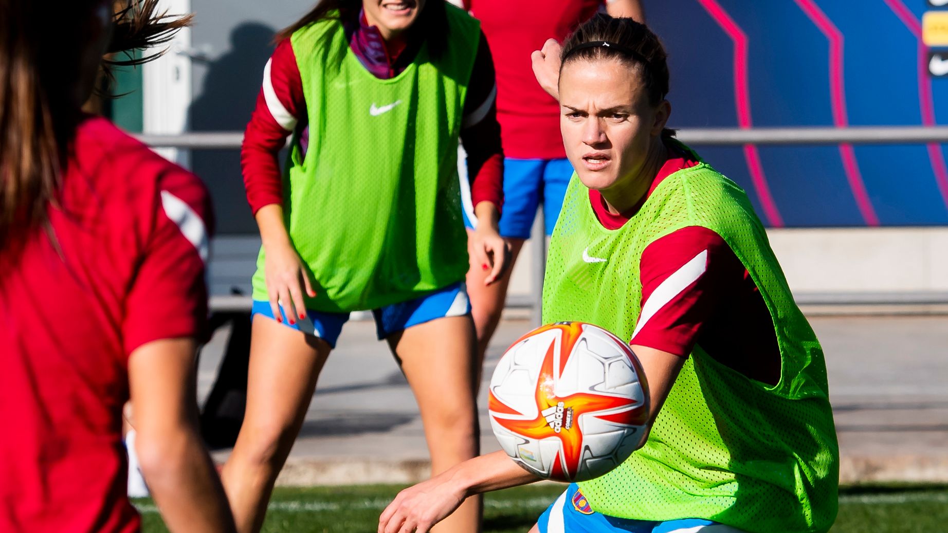 Irene Paredes durante el entrenamiento previo al enfrentamiento ante el Granadilla