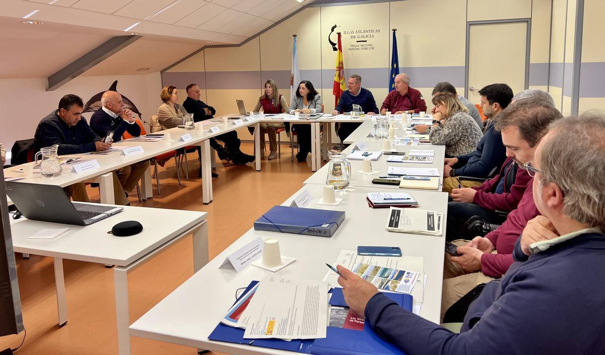 Un momento de la reunión del Patronato del Parque Nacional Illas Atlánticas, ayer en Vigo.