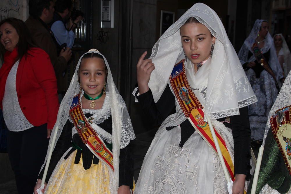 Procesión del Altar del Carmen. Las falleras mayores de 2017 de la Agrupación.