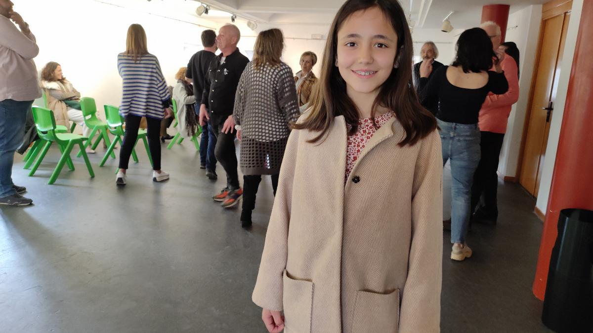 Alba Fernández en un momento del taller de teatro celebrado en Tapia.