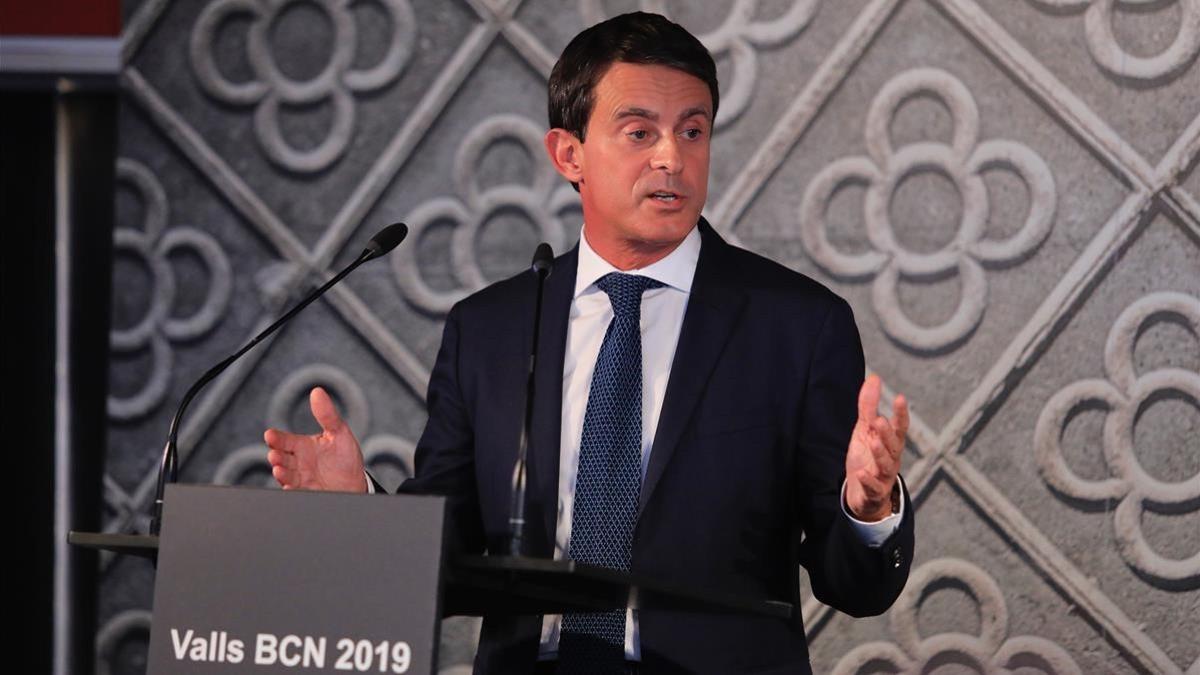 Manuel Valls en la presentación de su candidatura para la alcaldía de Barcelona