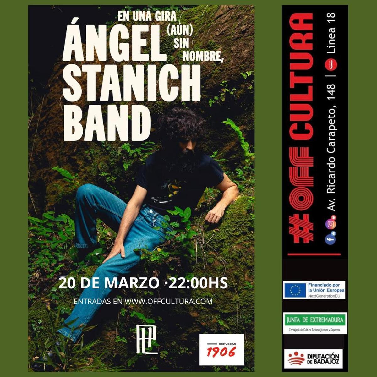 Cartel del concierto de Ángel Stanich, en Badajoz.