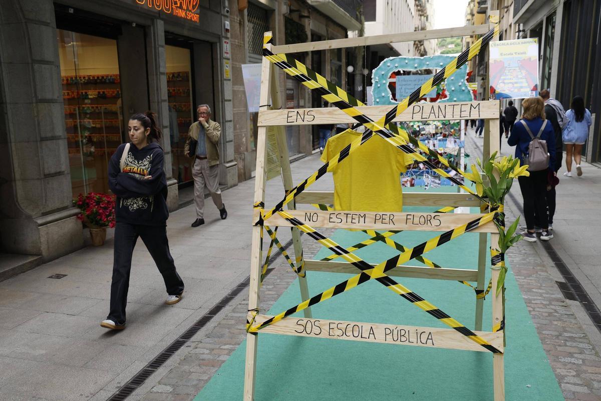Les escoles públiques porten la protesta a Temps de Flors