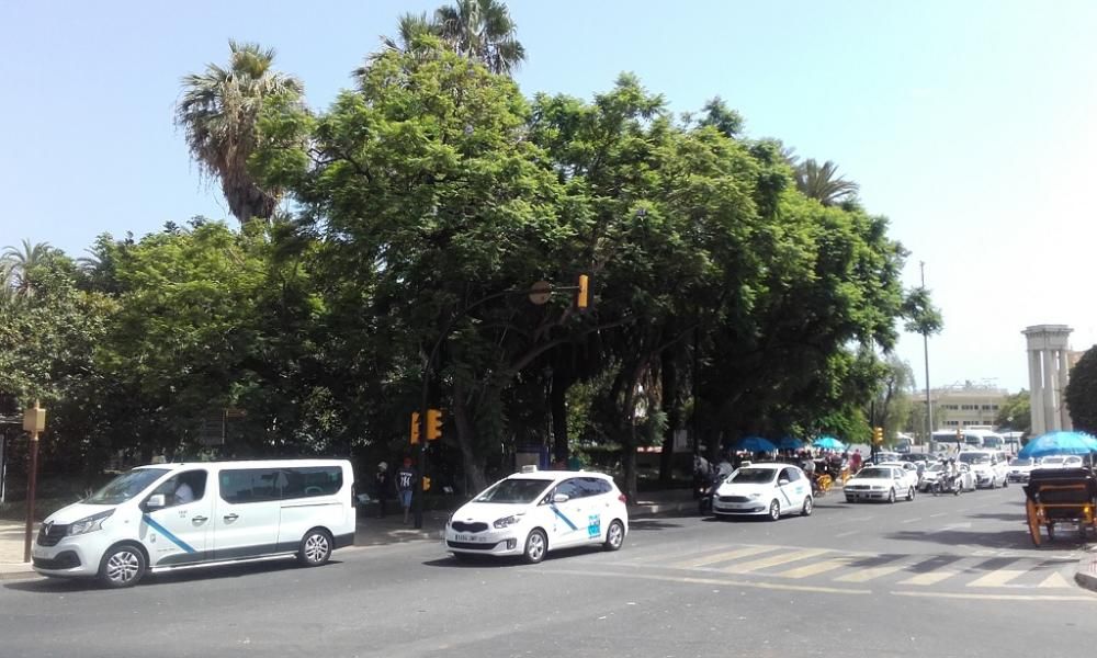 Manifestación de taxistas en contra de Cabify.