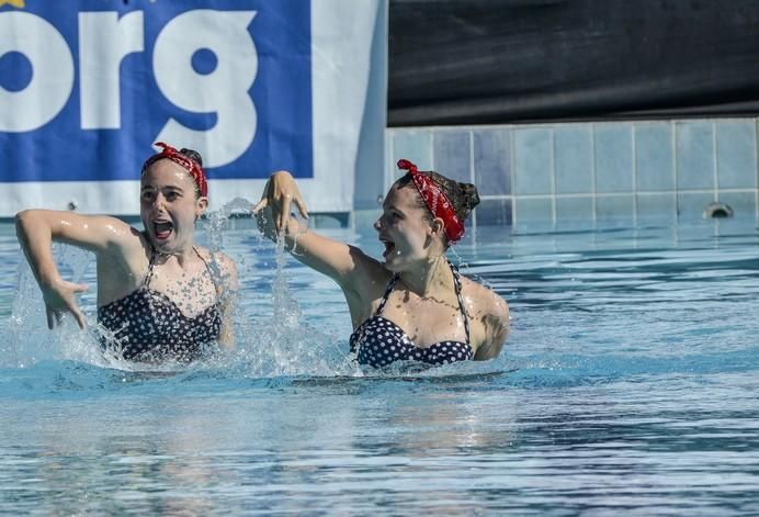 LAS PALMAS DE GRAN CANARIA A 28/05/2017. Natación sincronizada / Final de dúo libre y de dúo mixto de la competición internacional en la piscina  Metropole. FOTO: J.PÉREZ CURBELO