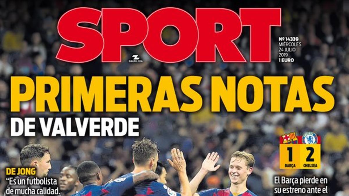 La portada de SPORT de este miércoles