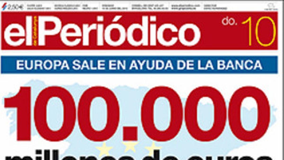 La portada de EL PERIÓDICO, este domingo 10 de junio.