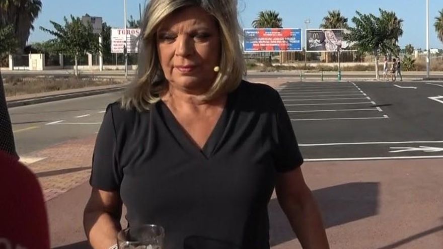 Terelu Campos a su llegada a San Pedro del Pinatar