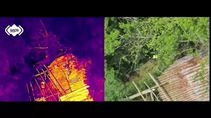 El Servicio de Emergencias despliega drones con cámaras térmicas para rastrear a la persona desaparecida en Colunga
