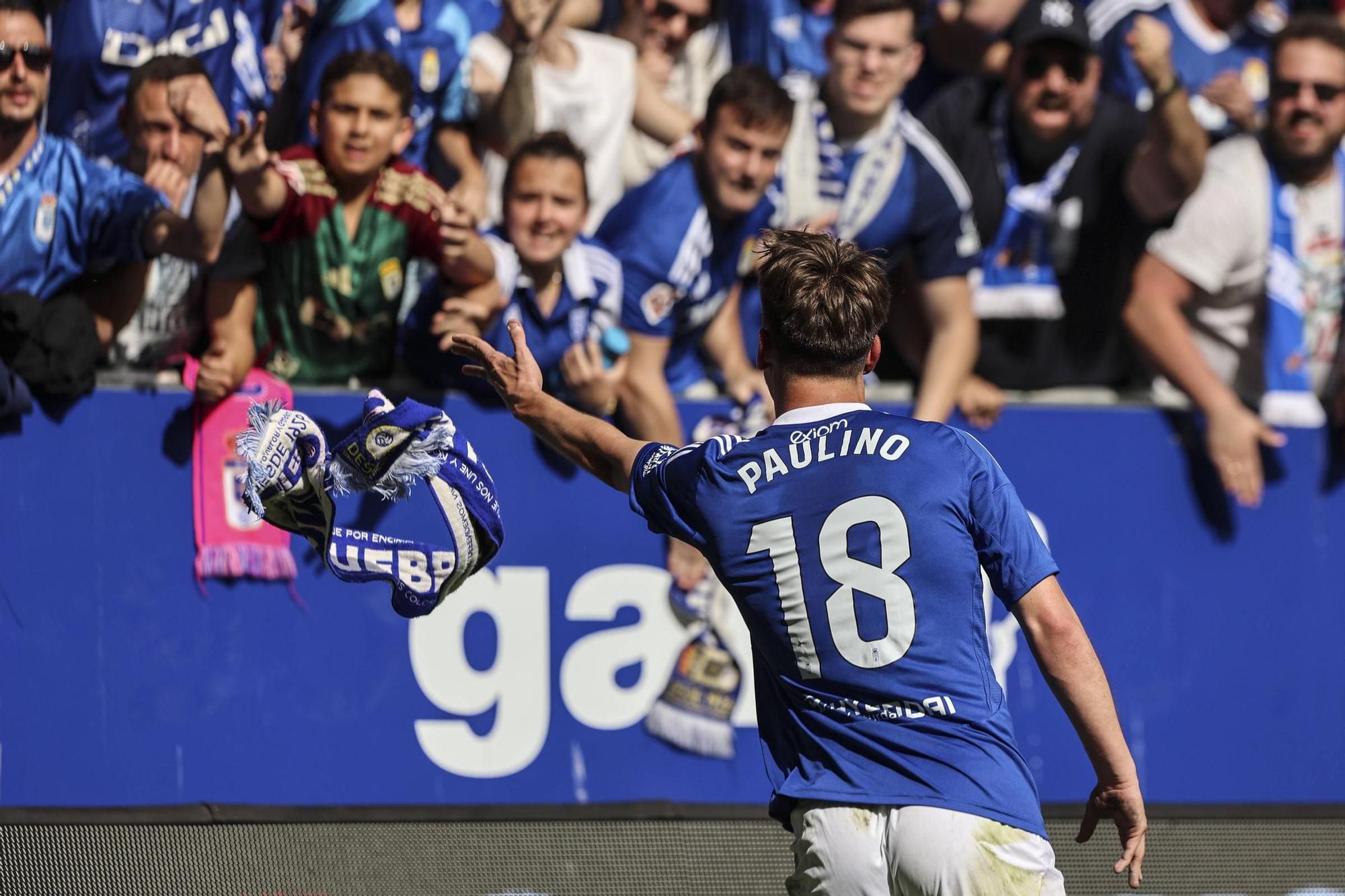 EN IMÁGENES: Ambientazo en la valiosa victoria del Oviedo contra el Zaragoza