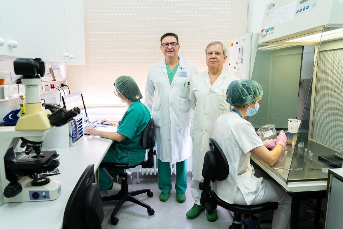 José María Fidel Fernández, embriólogo y decano de la Facultad de Medicina de la UVa; y Julio Gobernado, jefe de la Unidad de Reproducción Asistida del Hospital Clínico de Valladolid