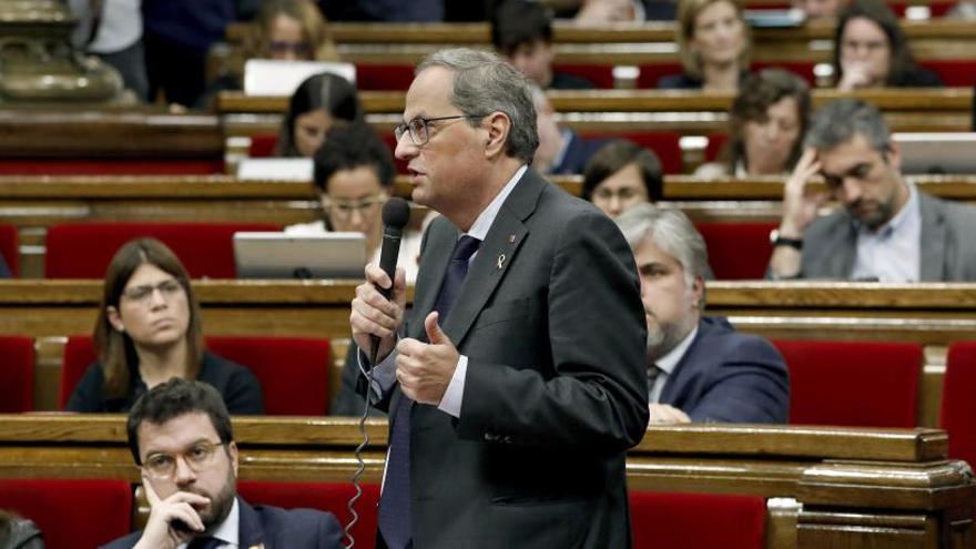 Quim Torra, este miércoles en el Parlament